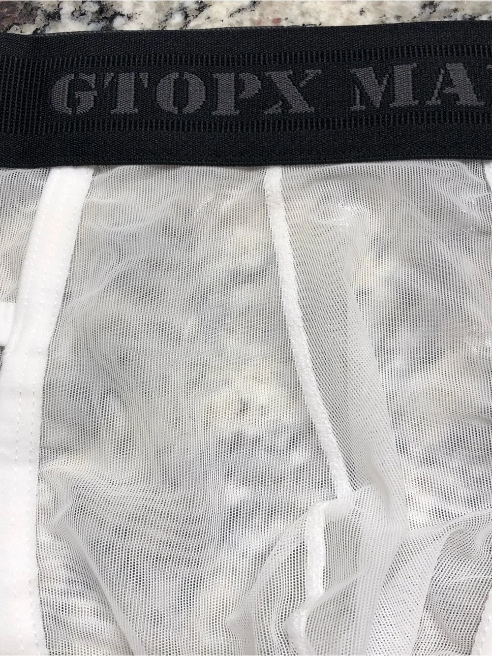 Mens sexy translucent sport briefs